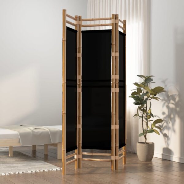 vidaXL Folding 3-Panel Room Divider 47.2" Bamboo and Canvas