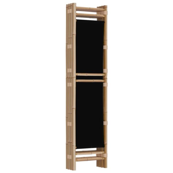 vidaXL Folding 4-Panel Room Divider 63" Bamboo and Canvas - Image 6