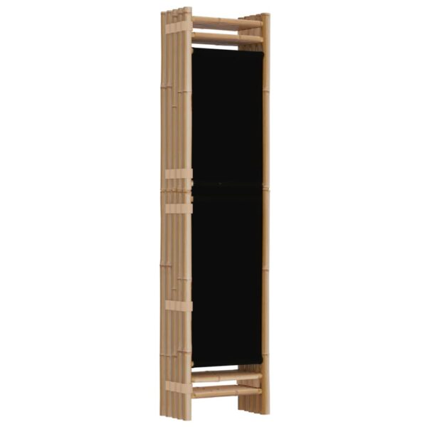 vidaXL Folding 5-Panel Room Divider 78.7" Bamboo and Canvas - Image 6