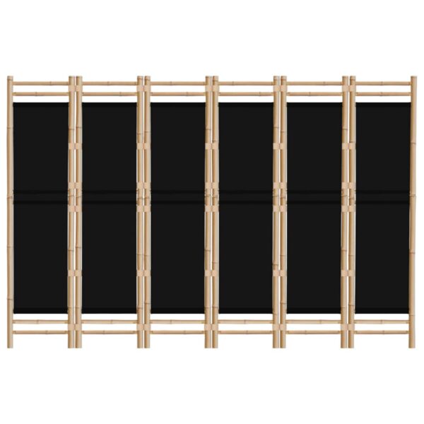 vidaXL Folding 6-Panel Room Divider 94.5" Bamboo and Canvas - Image 4