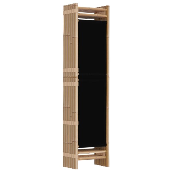 vidaXL Folding 6-Panel Room Divider 94.5" Bamboo and Canvas - Image 6