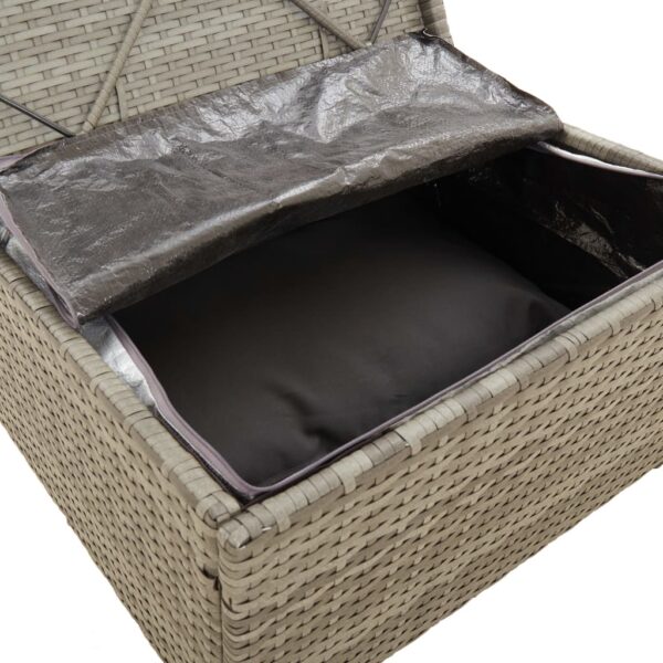 vidaXL Patio Corner Sofa with Cushion Gray 22.4"x22.4"x22" Poly Rattan - Image 10