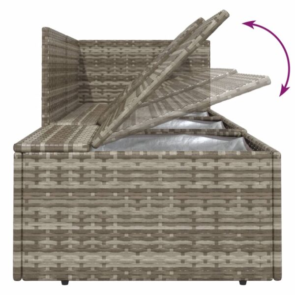 vidaXL 3 Piece Patio Lounge Set with Cushions Gray Poly Rattan - Image 8