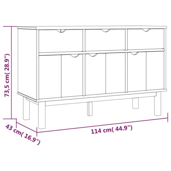 vidaXL Sideboard OTTA 44.9"x16.9"x28.9" Solid Wood Pine - Image 6