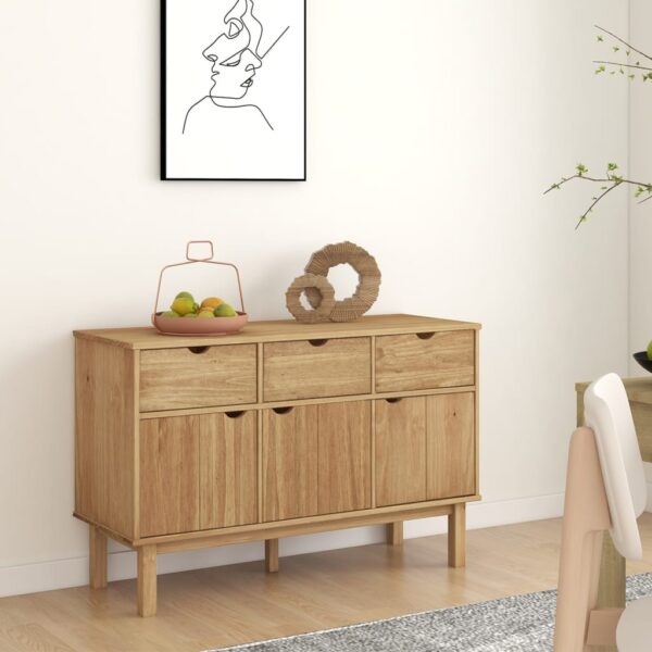 vidaXL Sideboard OTTA 44.9"x16.9"x28.9" Solid Wood Pine