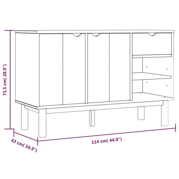 vidaXL Sideboard OTTA 44.9"x16.9"x28.9" Solid Wood Pine - Image 6