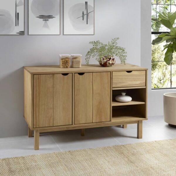 vidaXL Sideboard OTTA 44.9"x16.9"x28.9" Solid Wood Pine