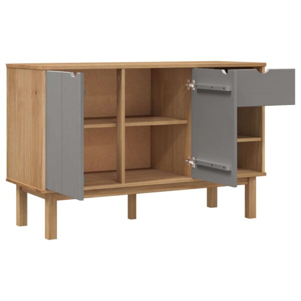 vidaXL Sideboard OTTA Brown and Gray 44.9"x16.9"x28.9" Solid Wood Pine - Image 4