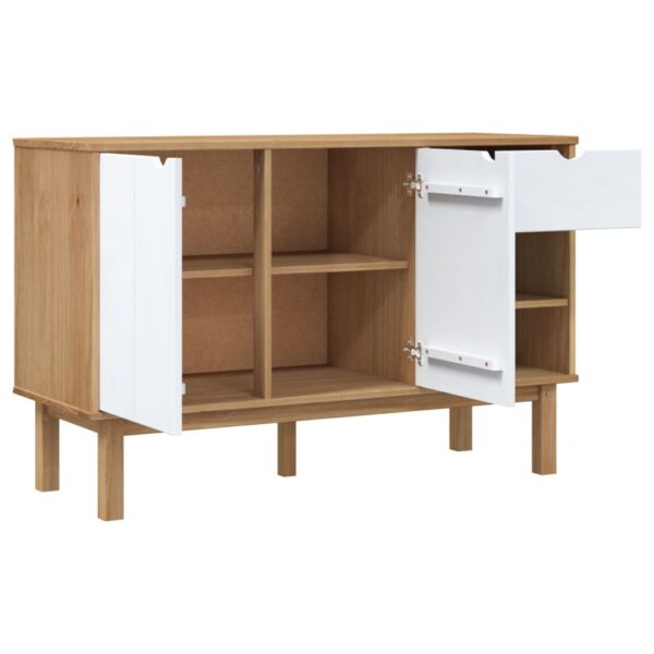 vidaXL Sideboard OTTA Brown and White 44.9"x16.9"x28.9" Solid Wood Pine - Image 4