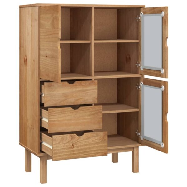 vidaXL Highboard OTTA 33.5"x16.9"x49.2" Solid Wood Pine - Image 4