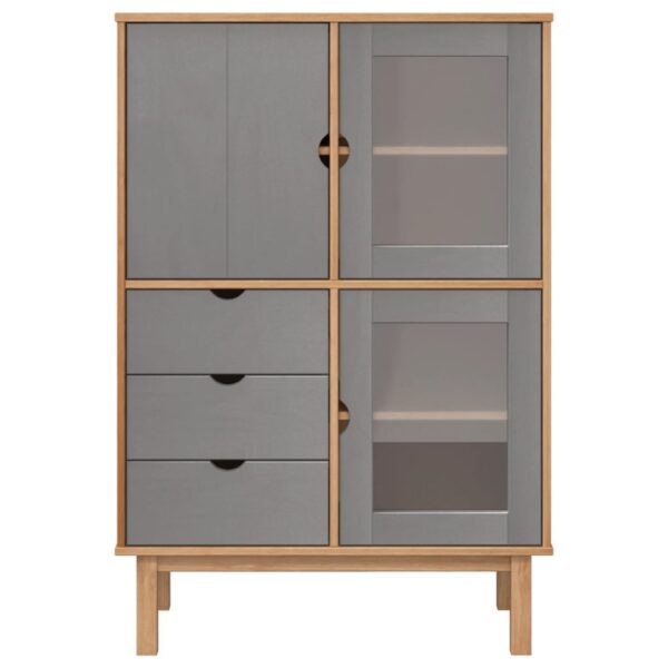 vidaXL Highboard OTTA Brown and Gray 33.5"x16.9"x49.2" Solid Wood Pine - Image 3