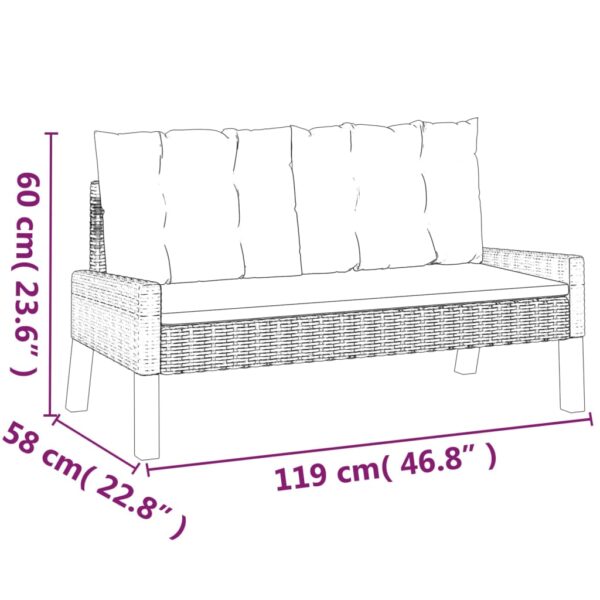 vidaXL 4 Piece Patio Lounge Set with Cushions Poly Rattan and Solid Wood - Image 9