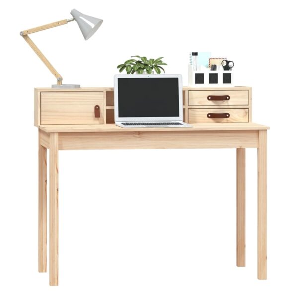 vidaXL Desk 43.3"x19.7"x36.6" Solid Wood Pine - Image 4