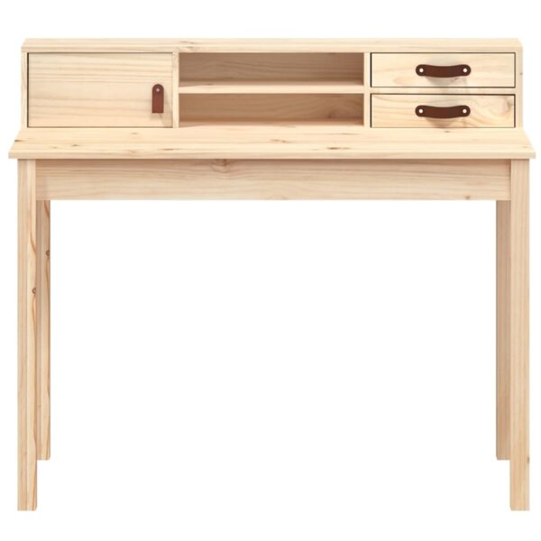 vidaXL Desk 43.3"x19.7"x36.6" Solid Wood Pine - Image 5