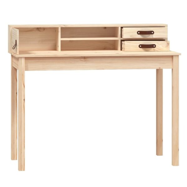 vidaXL Desk 43.3"x19.7"x36.6" Solid Wood Pine - Image 6