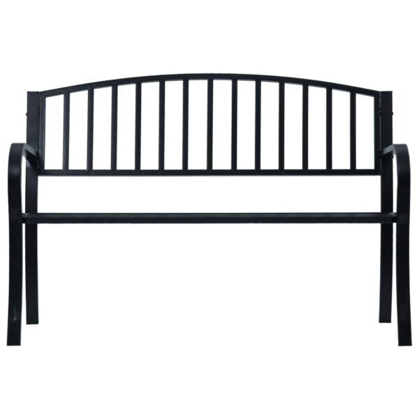 vidaXL Patio Bench Black 47.2" Steel - Image 2