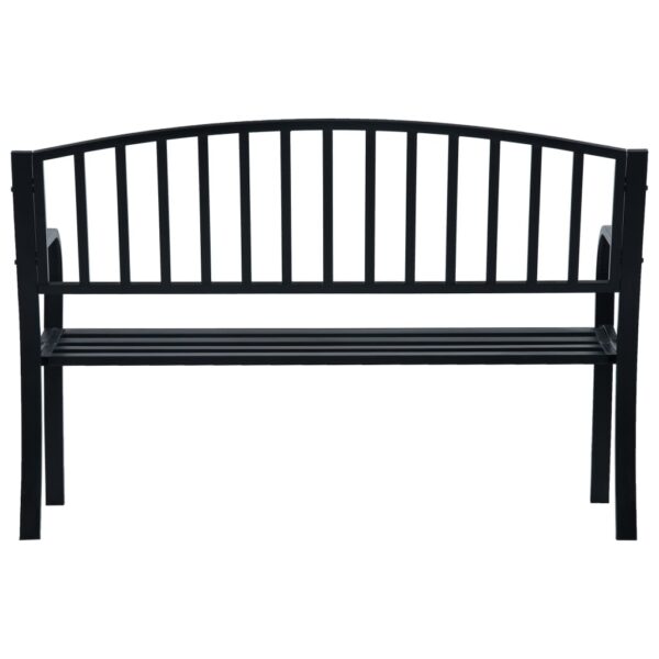 vidaXL Patio Bench Black 47.2" Steel - Image 4