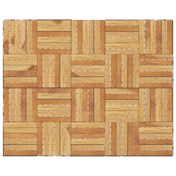 vidaXL Decking Tiles 20 pcs 11.8"x11.8" Solid Wood Teak Vertical Pattern - Image 4