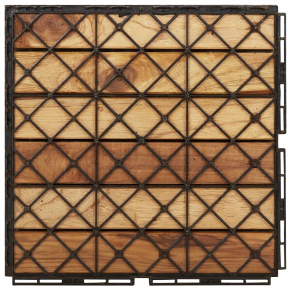 vidaXL Decking Tiles 20 pcs 11.8"x11.8" Solid Wood Teak Vertical Pattern - Image 7