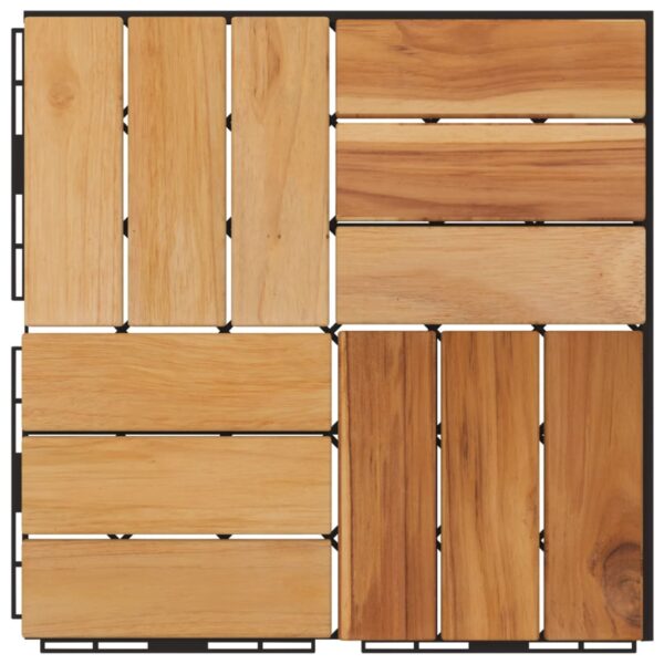 vidaXL Decking Tiles 20 pcs 11.8"x11.8" Solid Wood Teak - Image 6