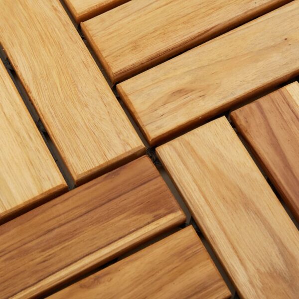 vidaXL Decking Tiles 20 pcs 11.8"x11.8" Solid Wood Teak - Image 8