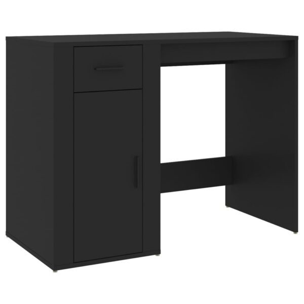 vidaXL Desk Black 39.4"x19.3"x29.5" Engineered Wood - Image 2