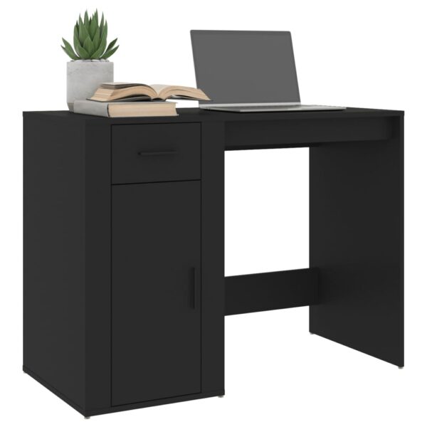 vidaXL Desk Black 39.4"x19.3"x29.5" Engineered Wood - Image 4