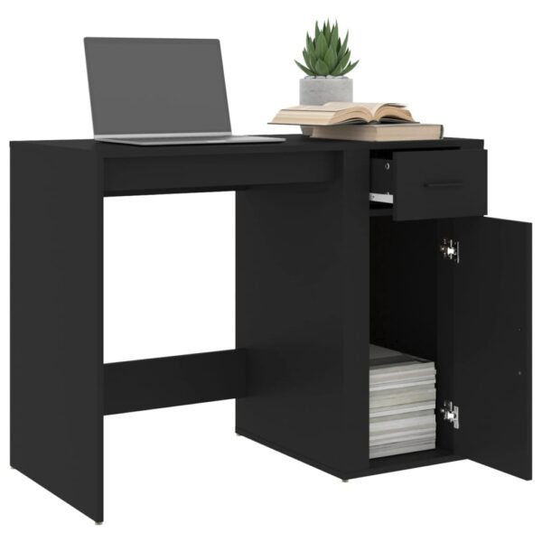 vidaXL Desk Black 39.4"x19.3"x29.5" Engineered Wood - Image 5