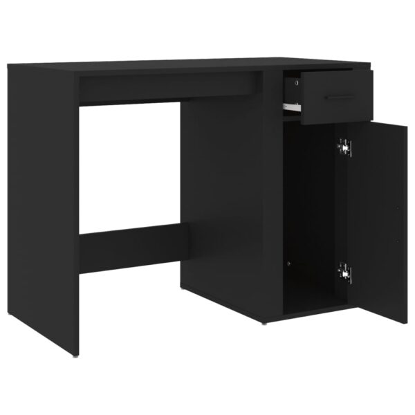 vidaXL Desk Black 39.4"x19.3"x29.5" Engineered Wood - Image 7