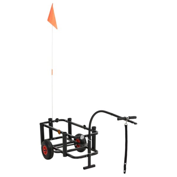 vidaXL Fishing Trolley Black Steel - Image 3