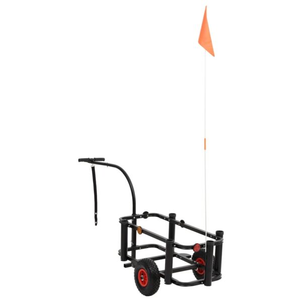 vidaXL Fishing Trolley Black Steel - Image 6