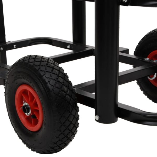 vidaXL Fishing Trolley Black Steel - Image 7