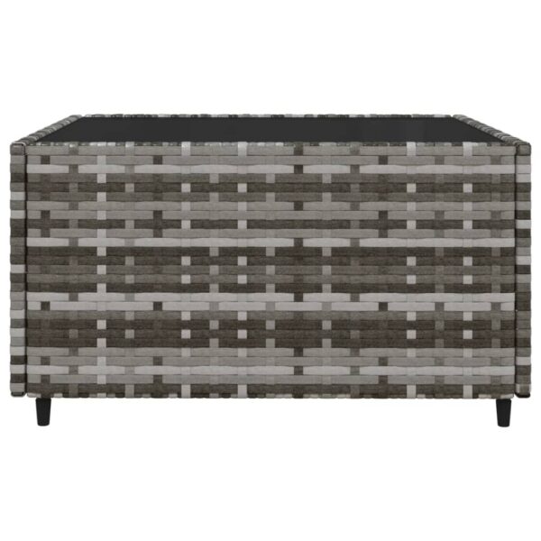 vidaXL 4 Piece Patio Lounge Set with Cushions Gray Poly Rattan - Image 9