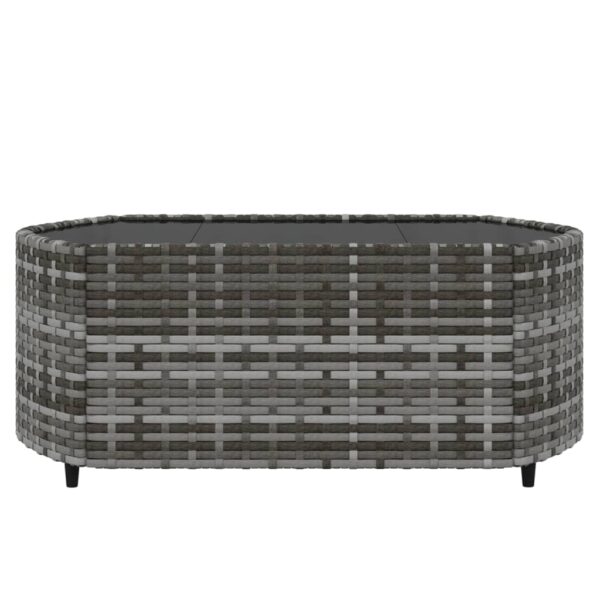 vidaXL 3 Piece Patio Lounge Set with Cushions Gray Poly Rattan - Image 8