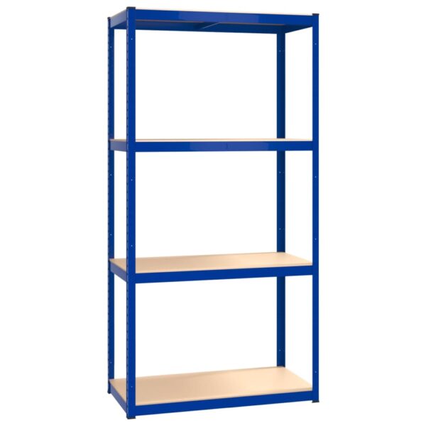 vidaXL 4-Layer Shelves 3 pcs Blue Steel&Engineered Wood - Image 4