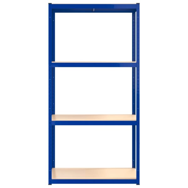 vidaXL 4-Layer Shelves 3 pcs Blue Steel&Engineered Wood - Image 5