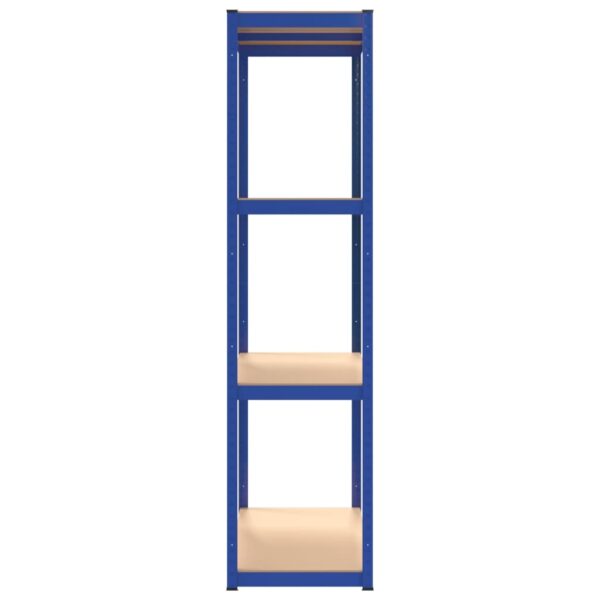 vidaXL 4-Layer Shelves 3 pcs Blue Steel&Engineered Wood - Image 6