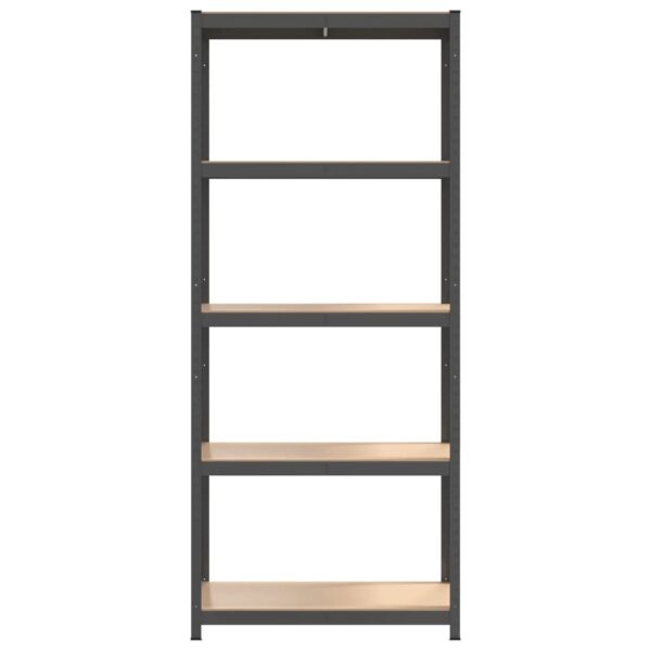 vidaXL 5-Layer Shelves 4 pcs Anthracite Steel&Engineered Wood - Image 5