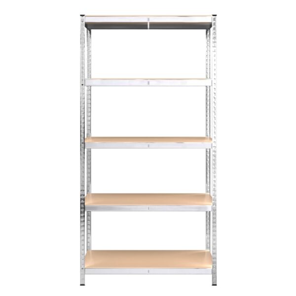 vidaXL 5-Layer Shelves 3 pcs Silver Steel&Engineered Wood - Image 6