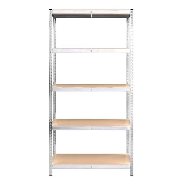 vidaXL 5-Layer Shelves 3 pcs Silver Steel&Engineered Wood - Image 6