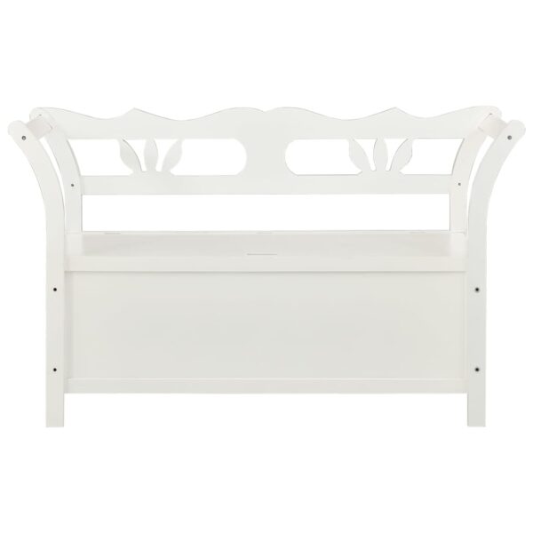 vidaXL Bench White 42.1"x17.7"x29.7" Solid Wood Fir - Image 3