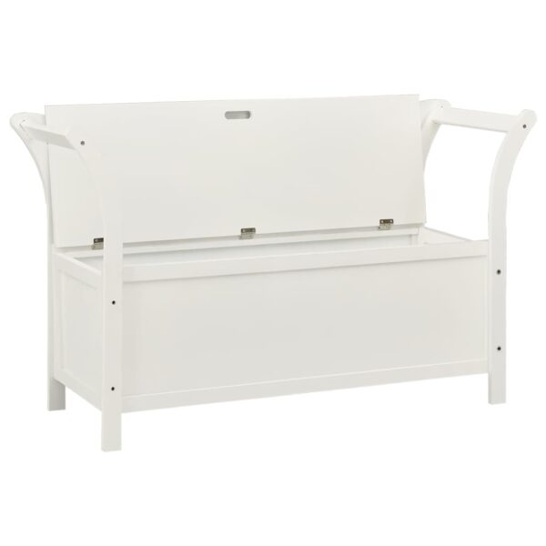 vidaXL Bench White 42.1"x17.7"x29.7" Solid Wood Fir - Image 4