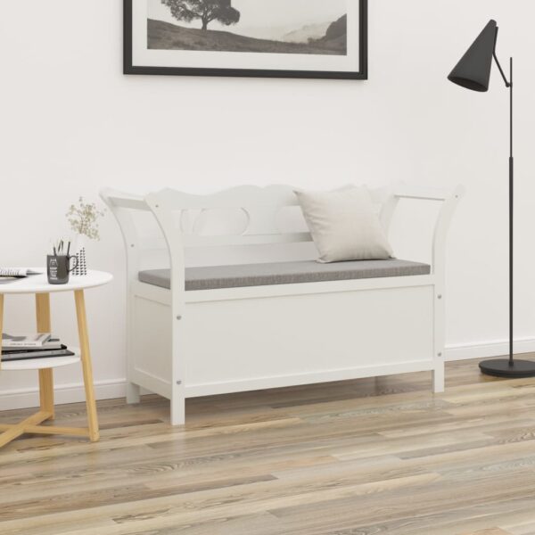 vidaXL Bench White 42.1"x17.7"x29.7" Solid Wood Fir