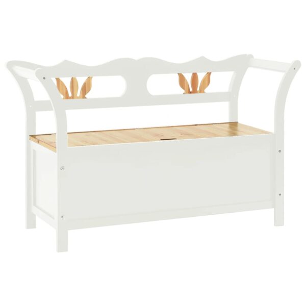 vidaXL Bench White 42.1"x17.7"x29.7" Solid Wood Fir - Image 2