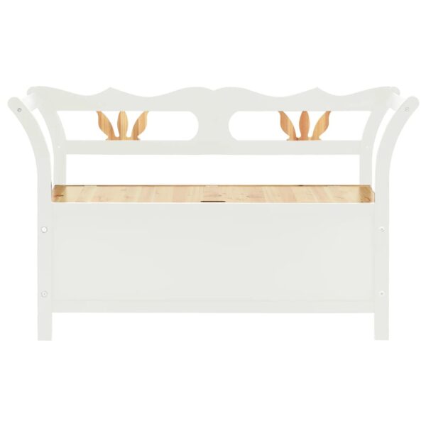 vidaXL Bench White 42.1"x17.7"x29.7" Solid Wood Fir - Image 3