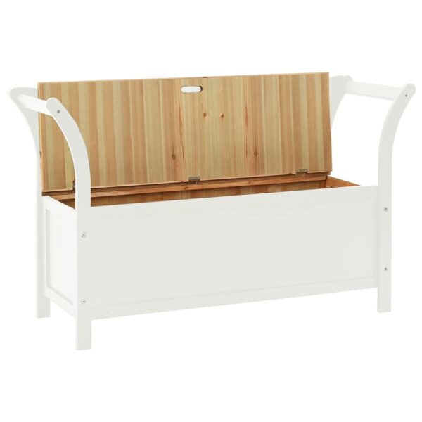 vidaXL Bench White 42.1"x17.7"x29.7" Solid Wood Fir - Image 4