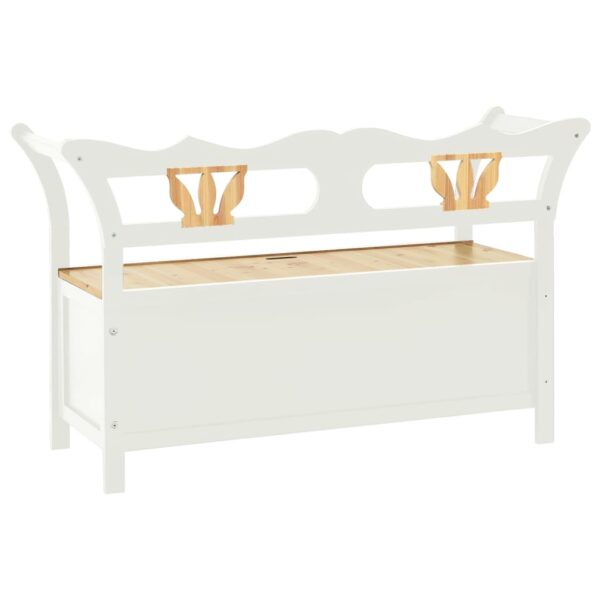 vidaXL Bench White 42.1"x17.7"x29.7" Solid Wood Fir - Image 5