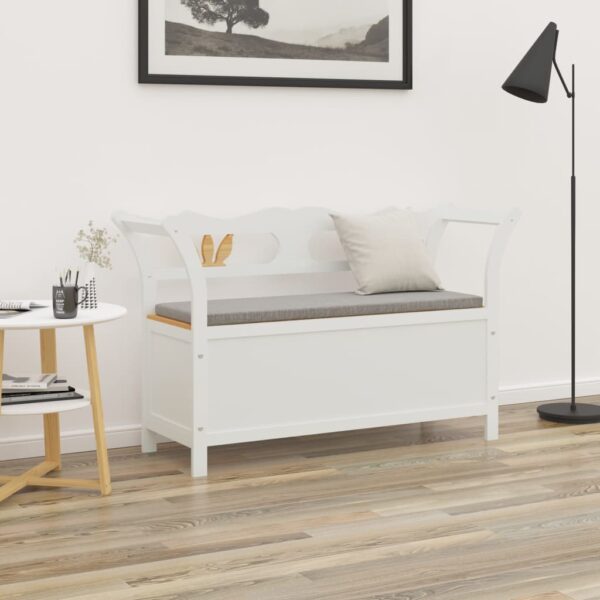 vidaXL Bench White 42.1"x17.7"x29.7" Solid Wood Fir