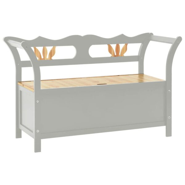 vidaXL Bench Gray 42.1"x17.7"x29.7" Solid Wood Fir - Image 2