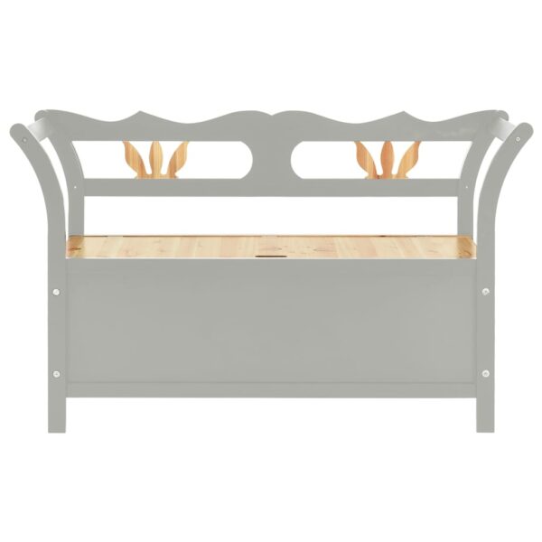 vidaXL Bench Gray 42.1"x17.7"x29.7" Solid Wood Fir - Image 3